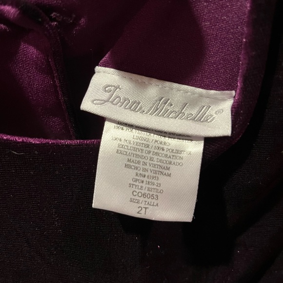 Jona Michelle Deep Purple Girls Dress Size 2 - Picture 3 of 3